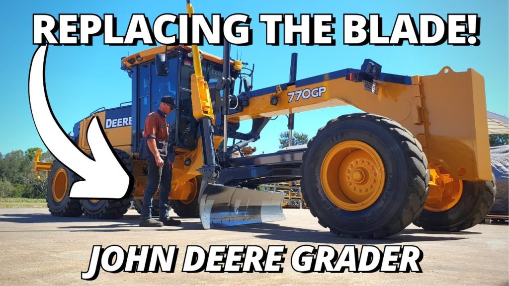 Replacing the BLADE on a Motor Grader | John Deere 770GP